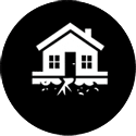 Icon of house with foundation cracks