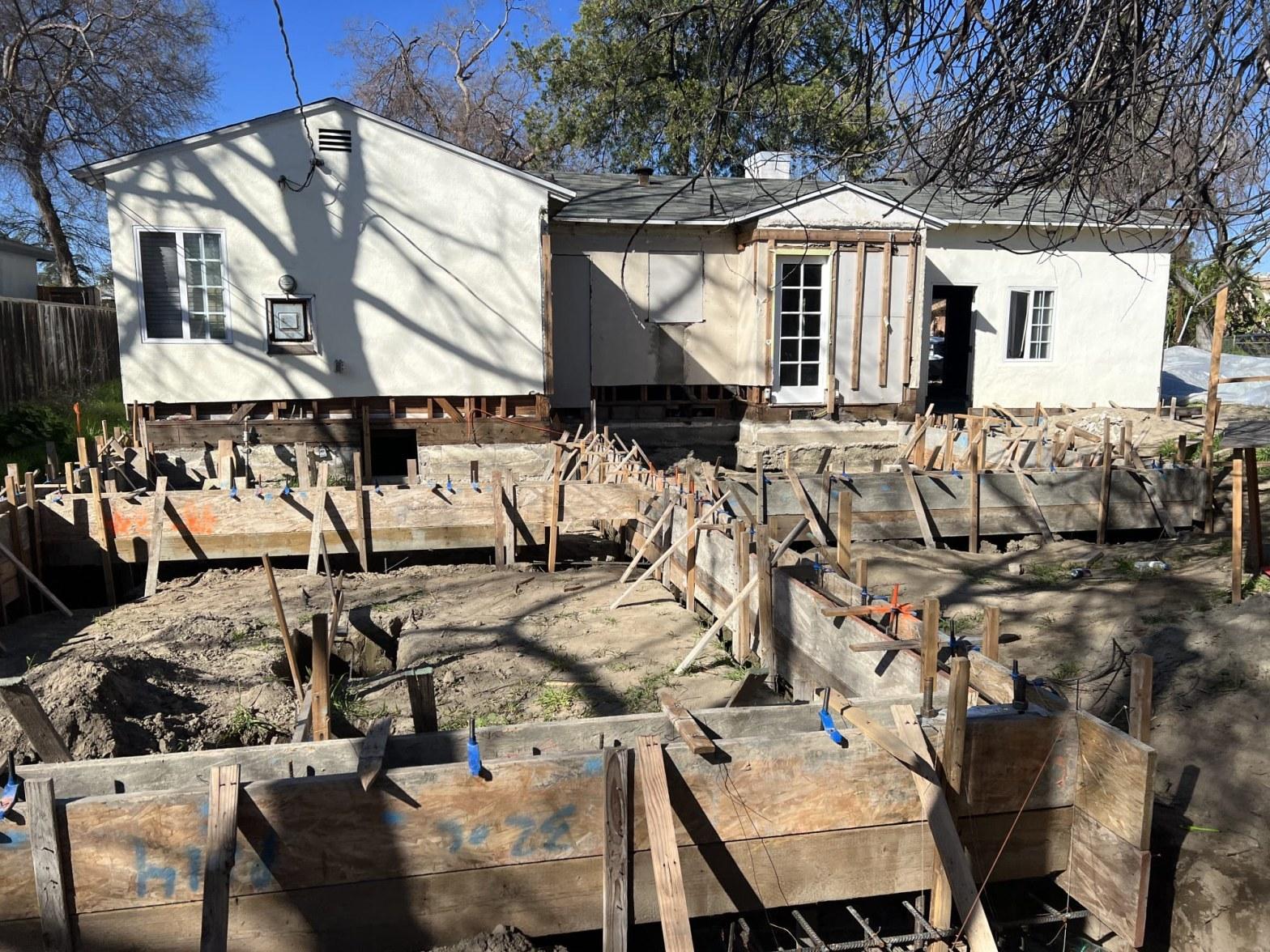 Completed foundation crack repair work at Hollywood Contractor Corp