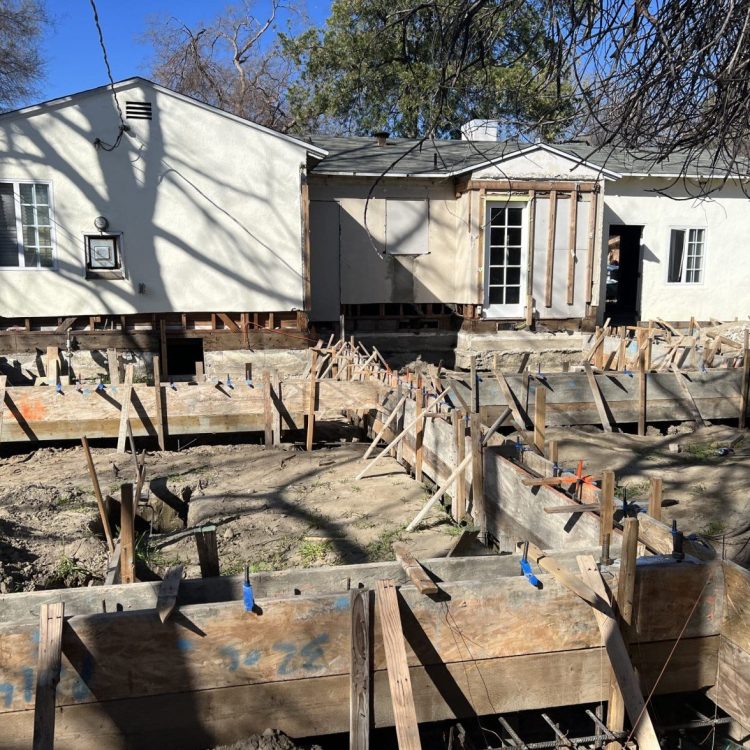 Structural foundation repair under a Los Angeles home