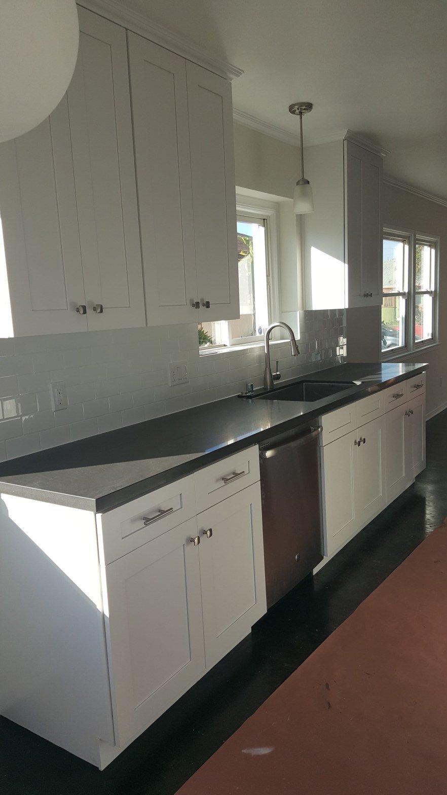 White shaker kitchen remodel with quartz counters White shaker kitchen remodel with quartz counters in Los Angeles