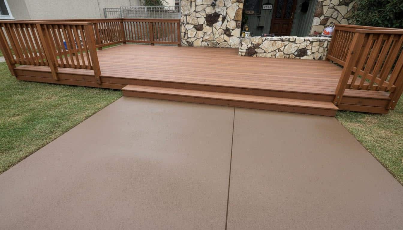 Completed deck and patio construction work at Hollywood Contractor Corp
