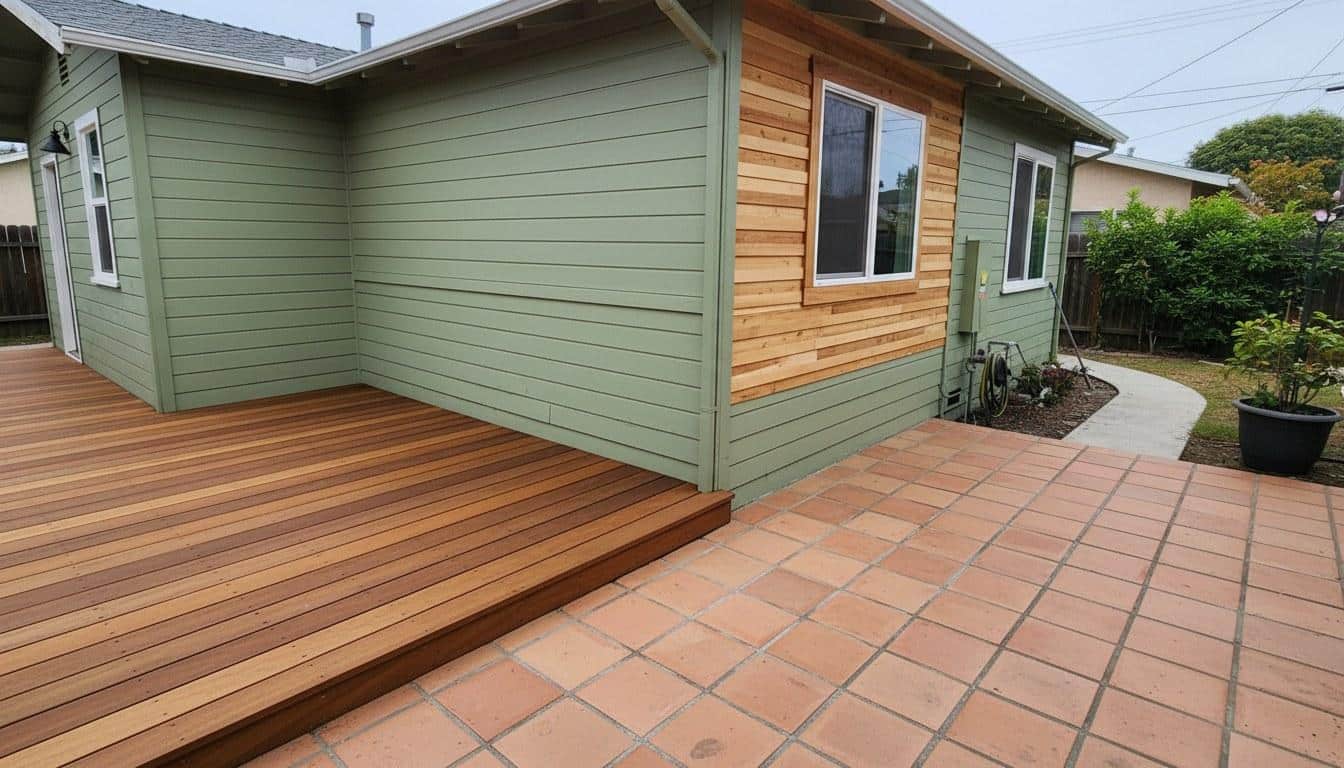 Completed deck and patio construction work at Hollywood Contractor Corp
