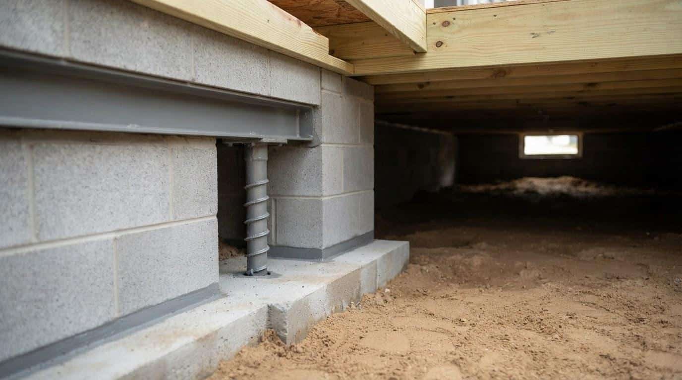 Completed foundation repair work at Hollywood Contractor Corp