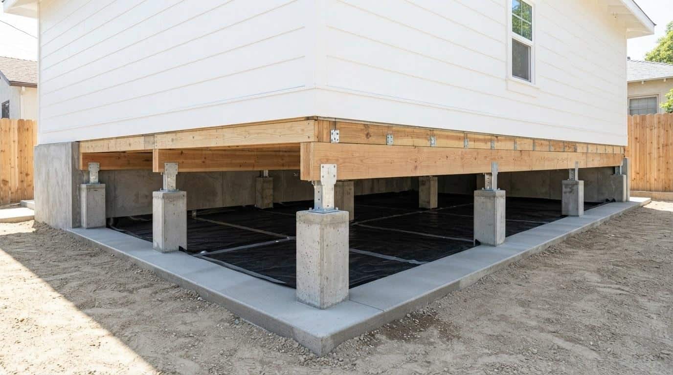 Completed foundation repair work at Hollywood Contractor Corp