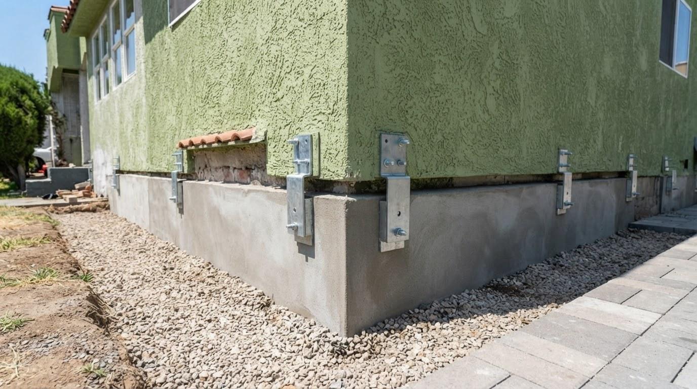 Completed foundation repair work at Hollywood Contractor Corp