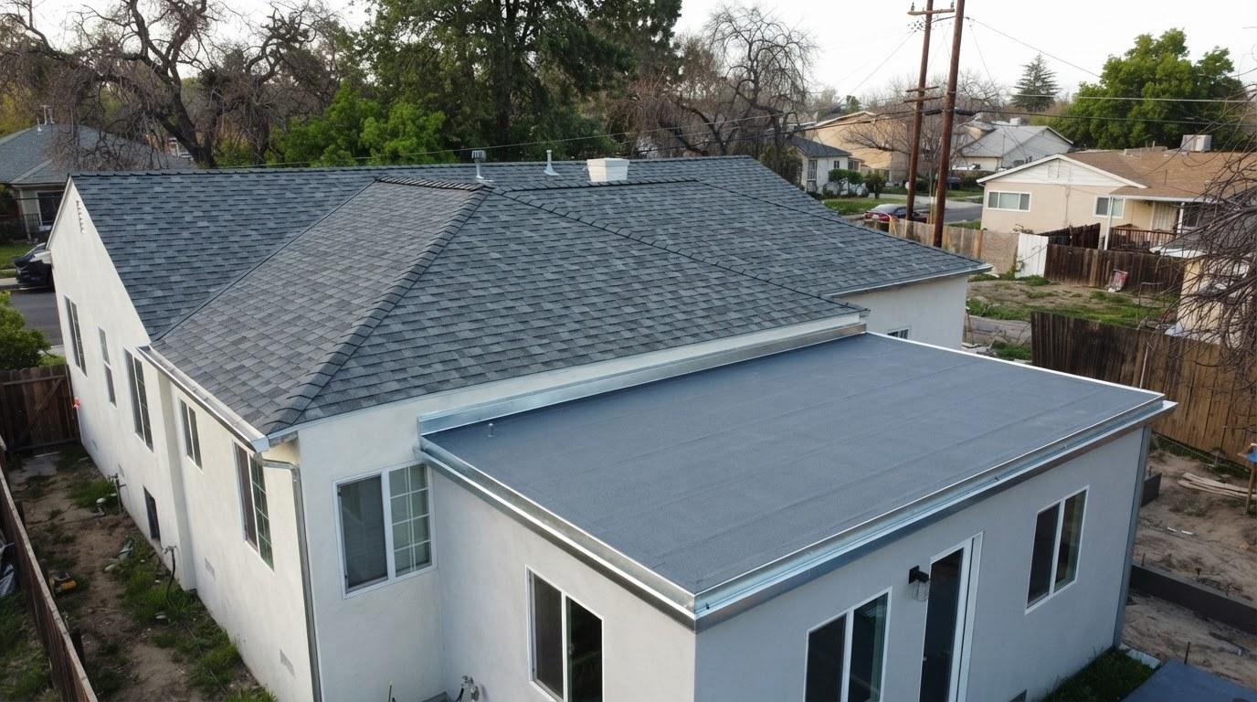 Completed roof installation and replacement work at Hollywood Contractor Corp